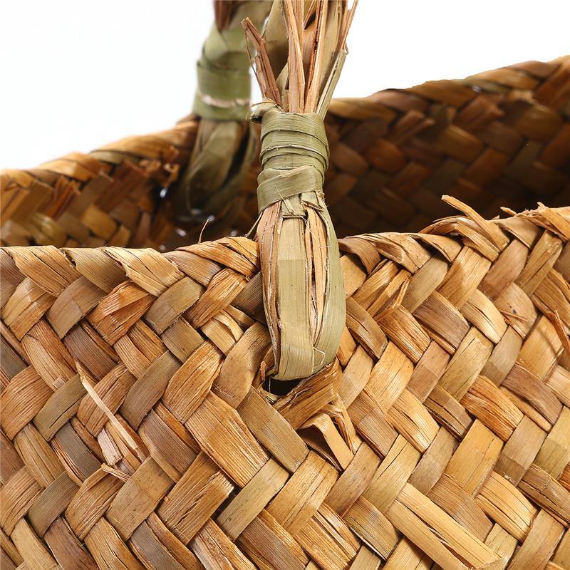 Handmade Rattan Planter or Storage Basket with Handles