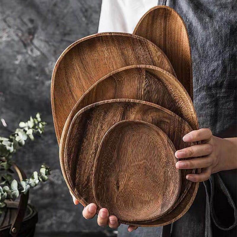 Acacia Rounded Serving Trays