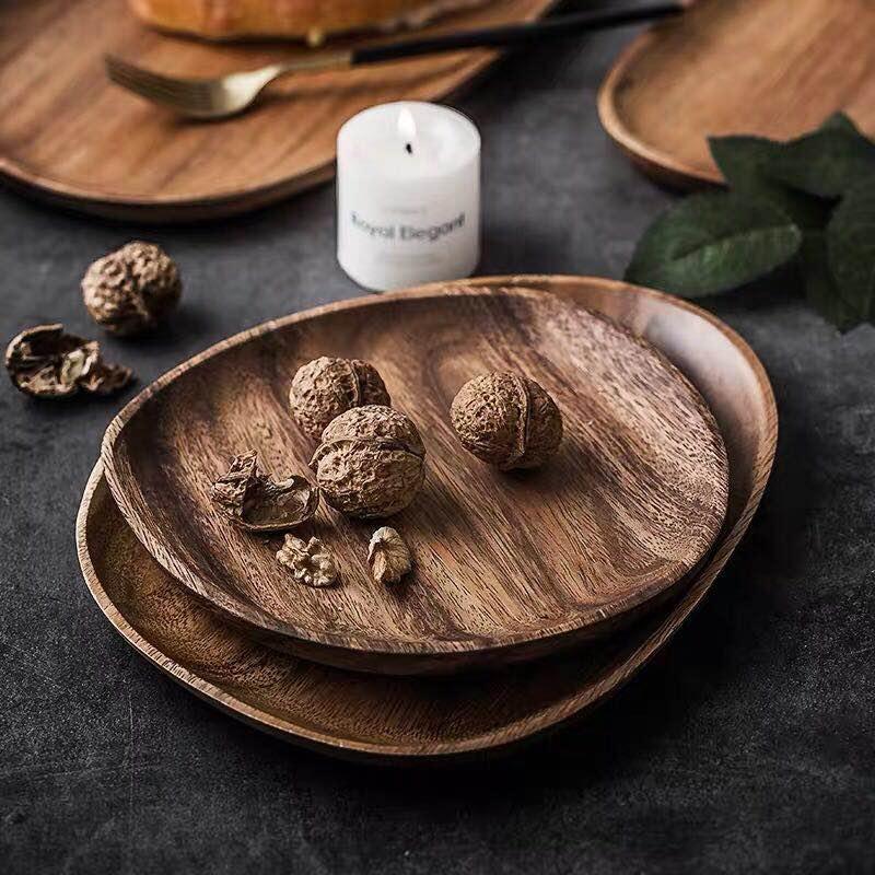 Acacia Rounded Serving Trays