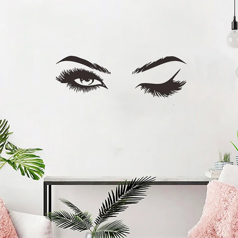 Creative Pretty Eyelashes Wall Sticker For Girl Room Living Room Decorations For Home Wallpaper Mural Art Decals Sexy Stickers