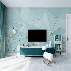 3D Geometric golden line wallpaper