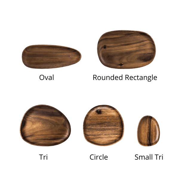 Acacia Rounded Serving Trays Small Tri | Sage & Sill