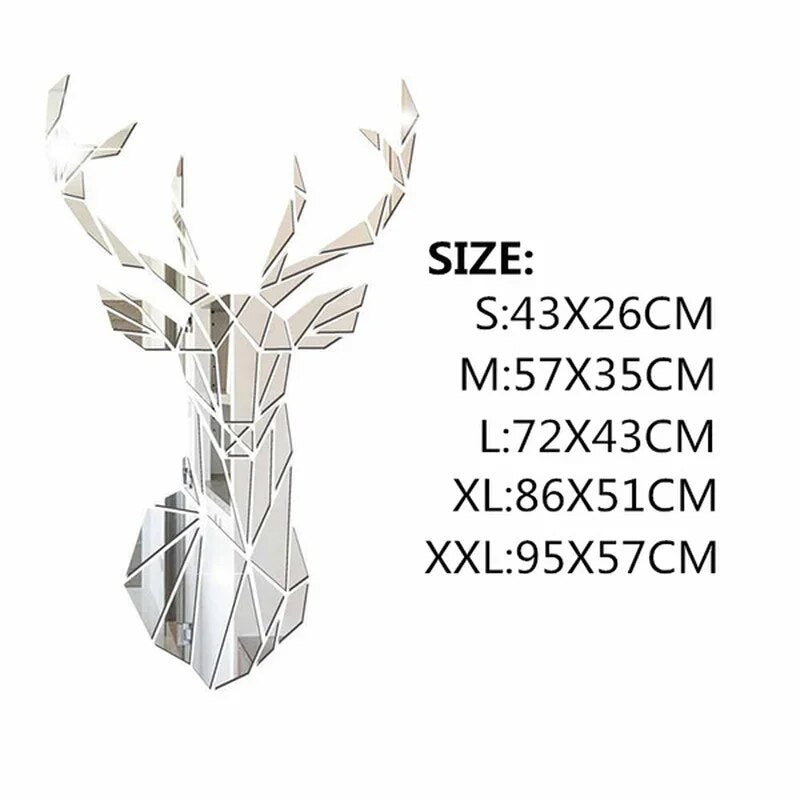 Deer Head Mirror Sticker