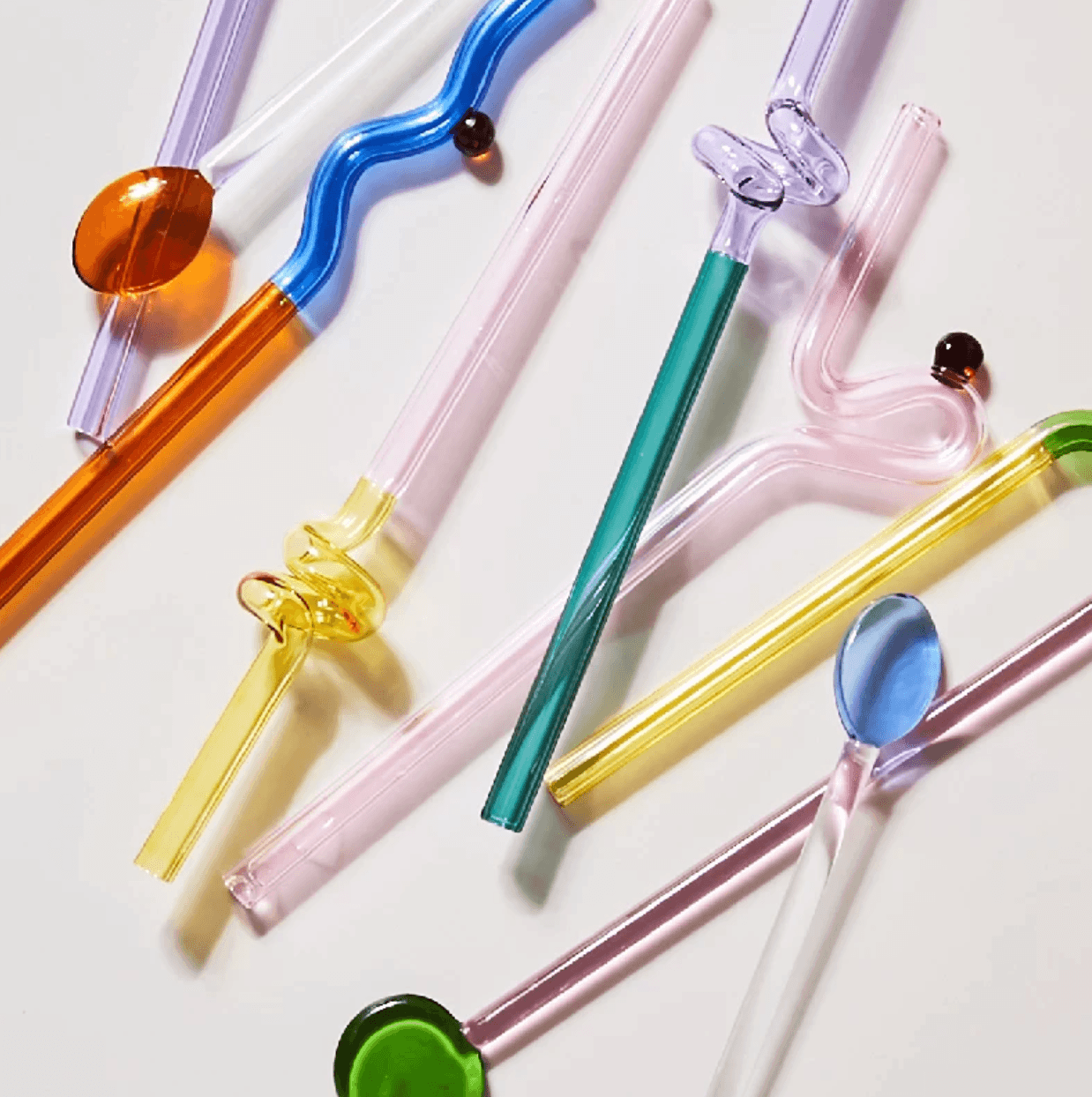 Twist Colorful Glass Straw