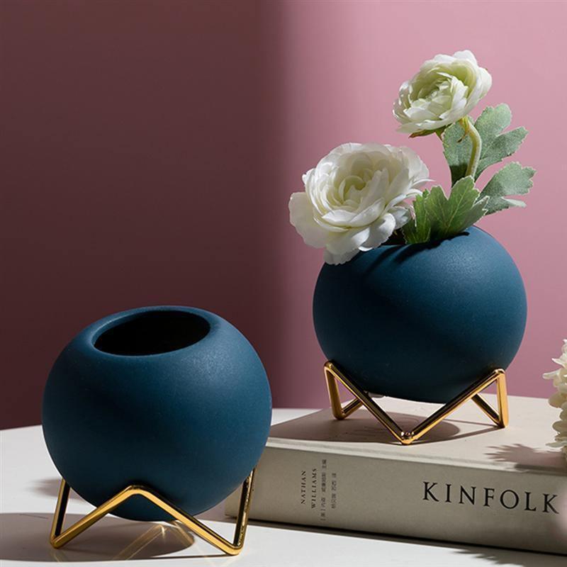 Abstract Colors Ceramic Planter Pots with Stand