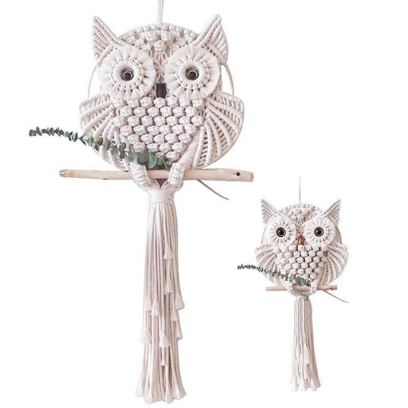 Handmade Owl Macrame Wall Hanging Tapestry