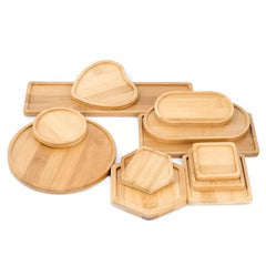 Natural Bamboo Planter Saucer Trays