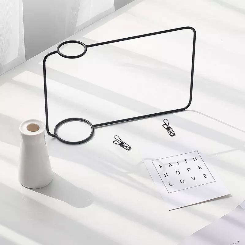 Iron Photo Display Frame with Ceramic Vase and Clips