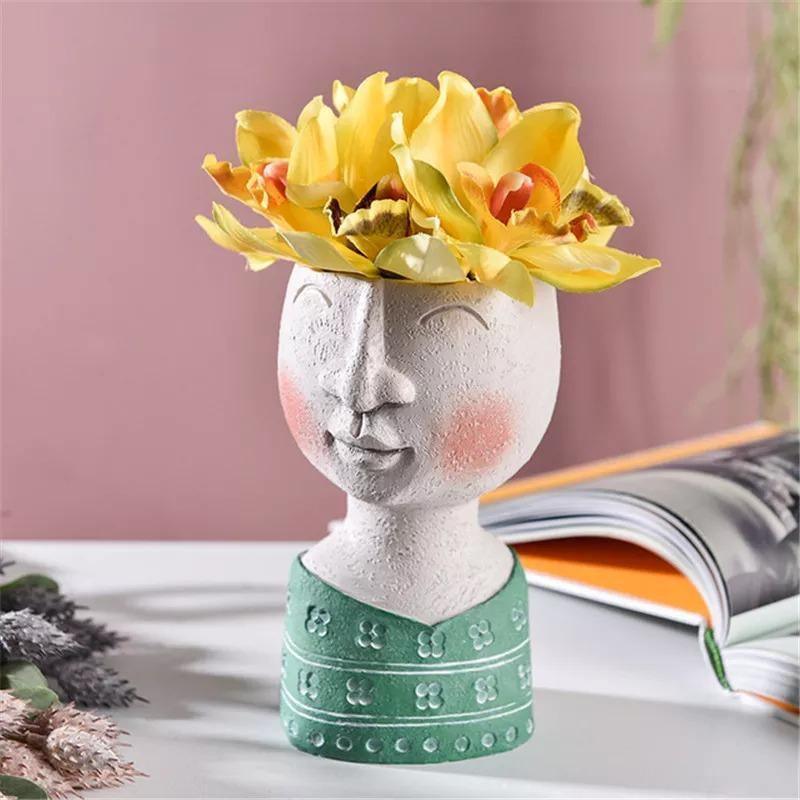 Caricature Portrait Face Figurine Sculpture Planter Samantha | Sage & Sill