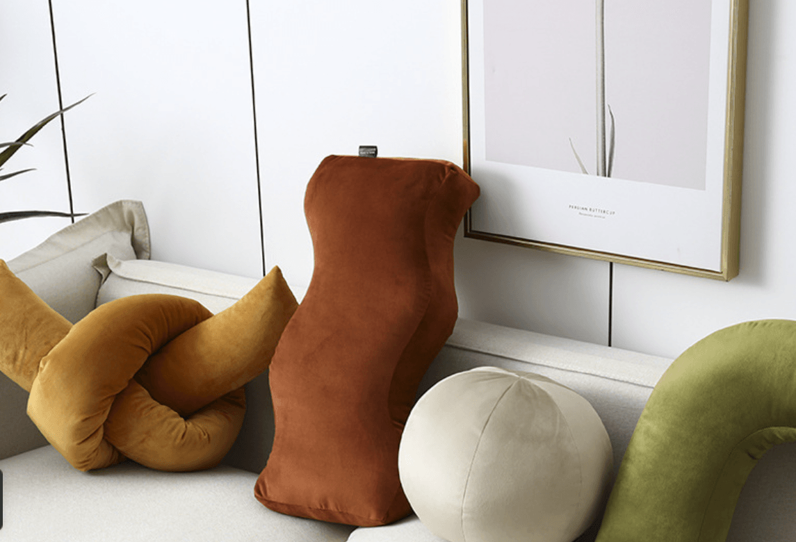 Velvety Retro Shapes Pillow