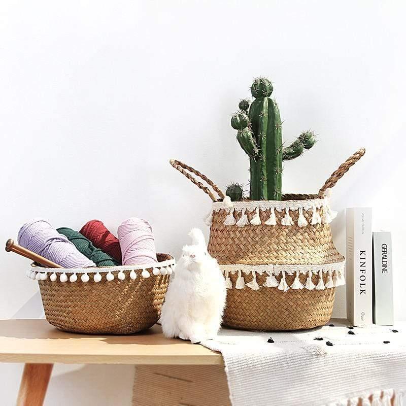 Boho Seagrass Wicker Basket