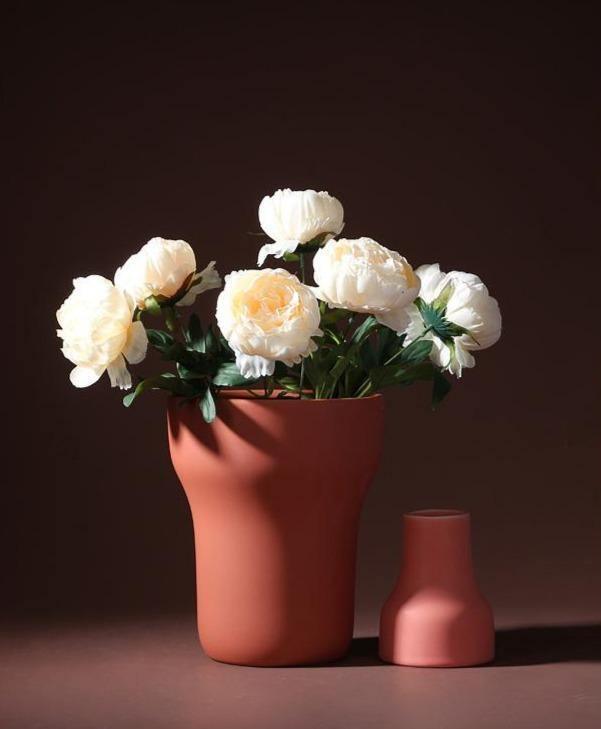 Warm Berry Palette Ceramic Flower Vase