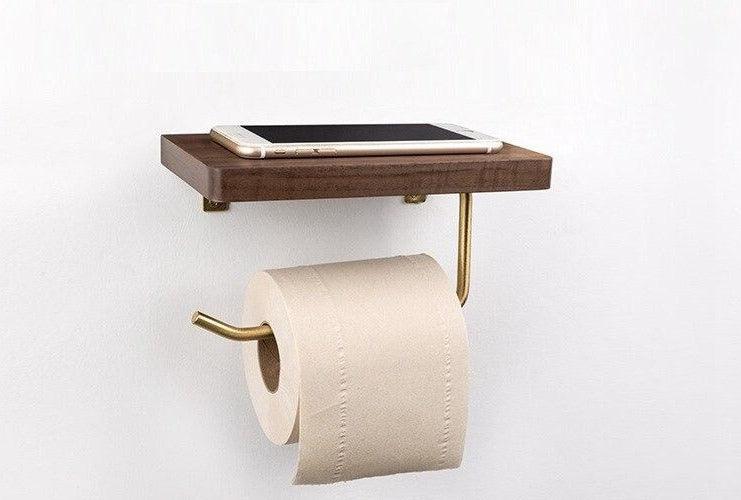 Multipurpose Wooden Toilet Roll Holder