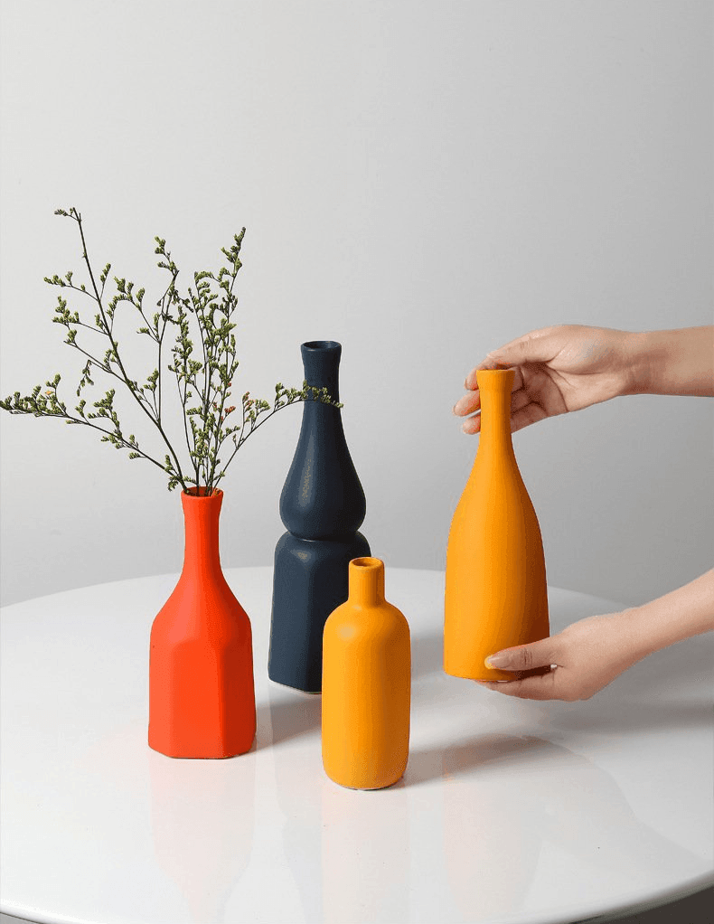 Contrasted Pastel Ceramic Vases