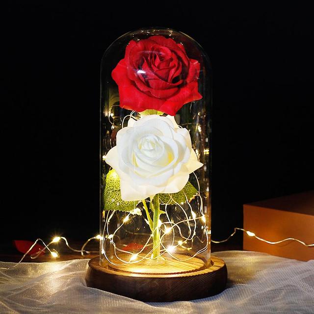 LED Eternal Flower Double Rose