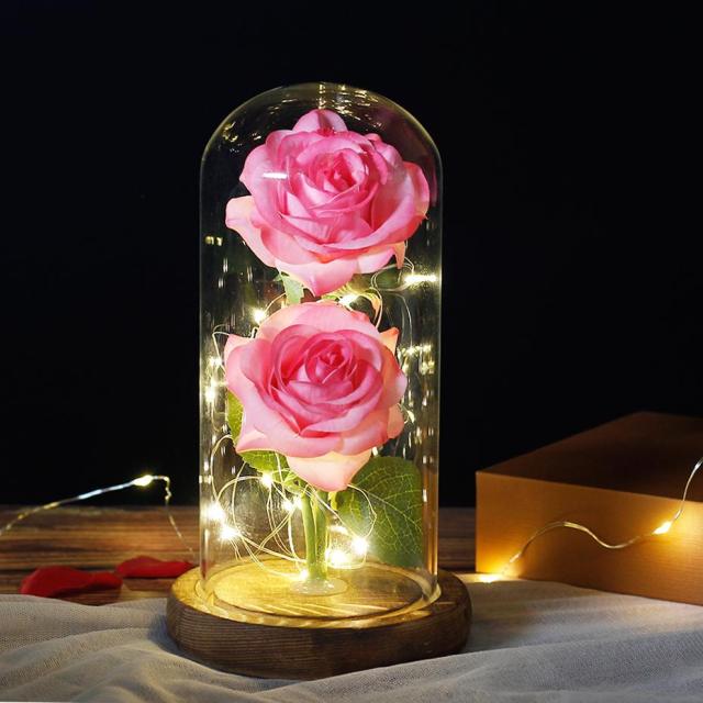 LED Eternal Flower Double Rose