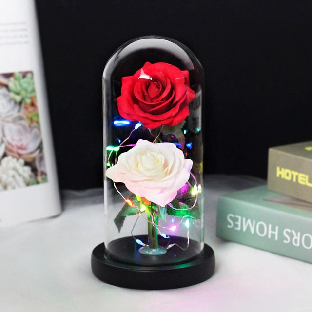 LED Eternal Flower Double Rose