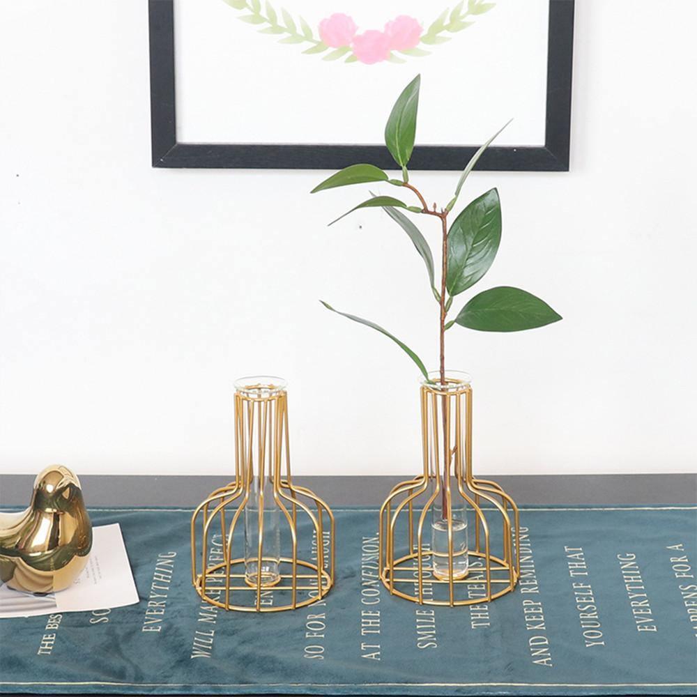 Test Tube Vase with Bottleneck Iron Stand