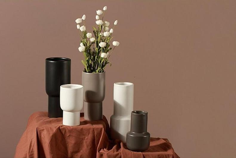 Taupe Monochrome Ceramic Vases