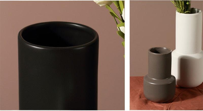 Taupe Monochrome Ceramic Vases