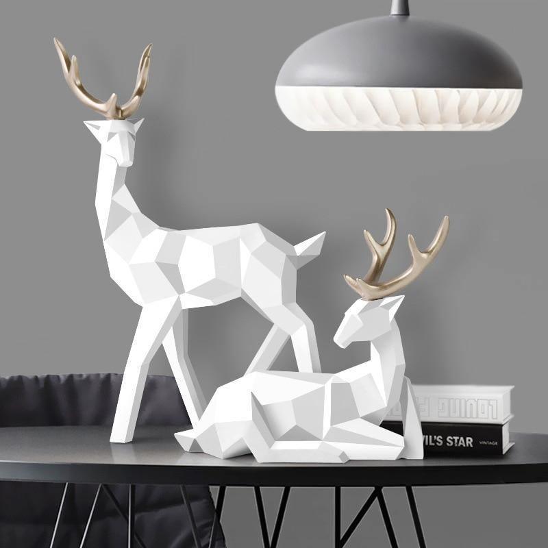 Reindeer Scandinavian Sculpture Set of 2