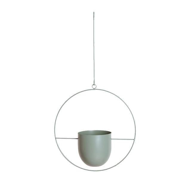 Halo Metal Hanging Planter LightSlateGray / Round | Sage & Sill