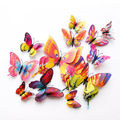 12Pcs Double layer 3D Butterfly Wall Sticker