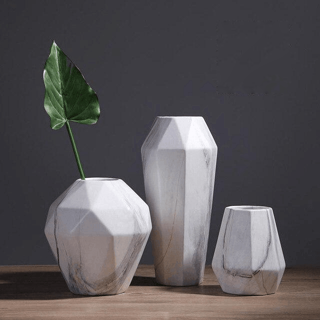 Geometric Marble Vases