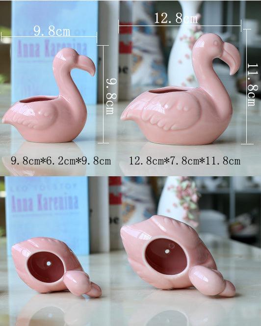 2-Piece Pink Flamingo Succulent Planter Pots