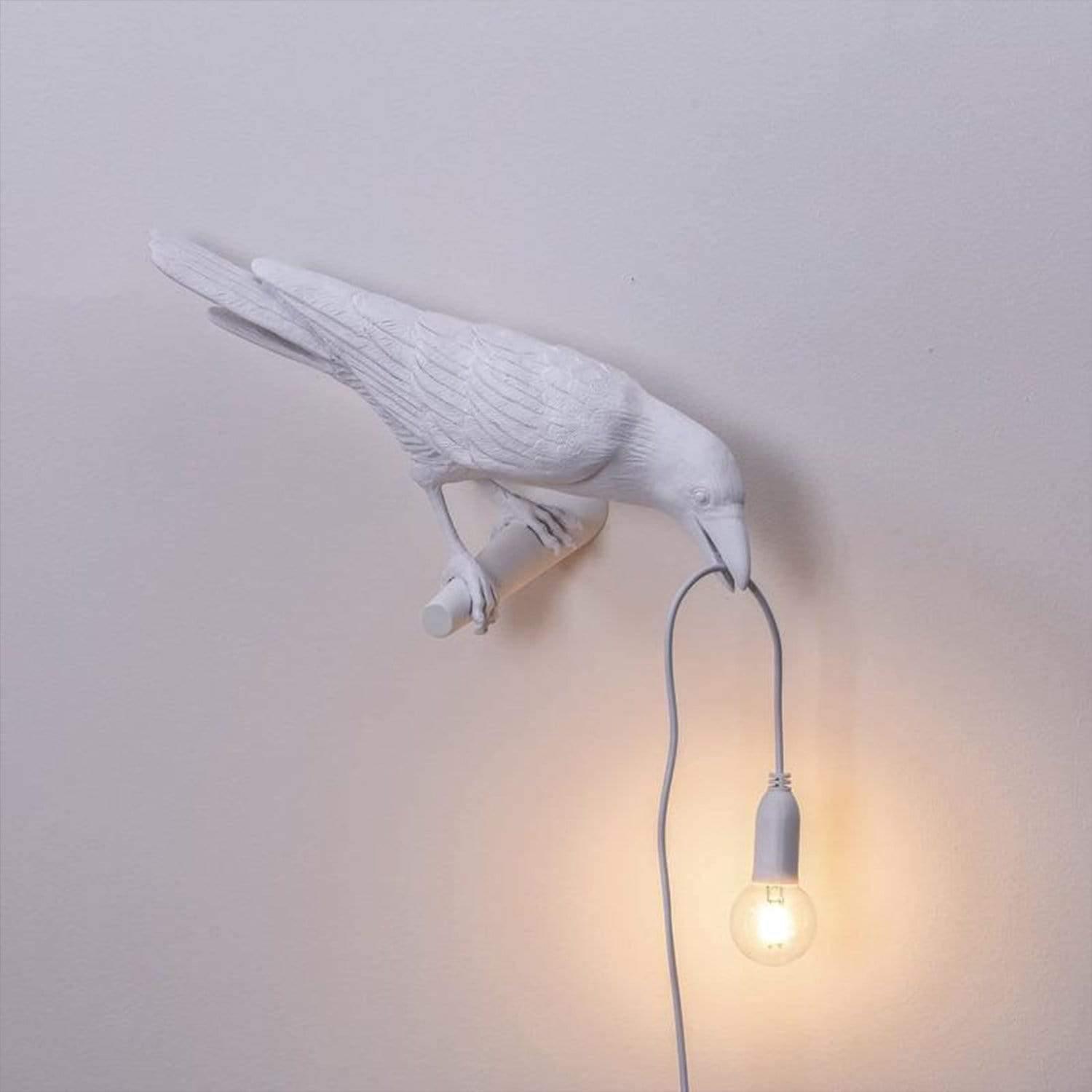 The Raven Bird Lamp White / Wall Right / US | Sage & Sill